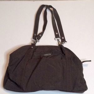 Baggallini Brown & red travel satchel purse